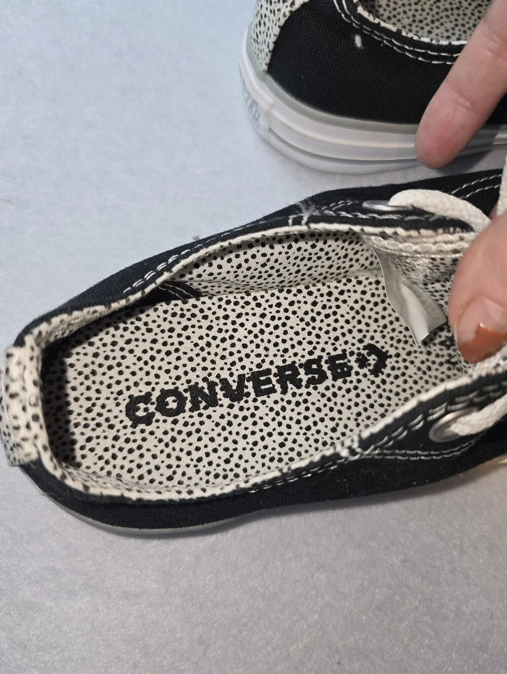 Converse Chuck Taylor All Star Double Tongue Low Top Sneakers Black Womens 6